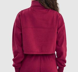 Custom Printing Raw Hem Oversize Cropped Hoodie Heavy <b>Fleece</b> Boxy Women Crop <b>Top</b> women's sweatshirt - Product Image 5