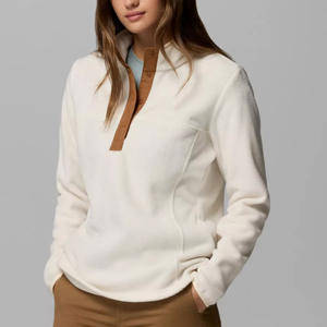 Sweat-shirt à capuche zippé 1/4 personnalisé, design vierge, épais pour l'hiver, décontracté, tendance, pour femmes - Product Image 2