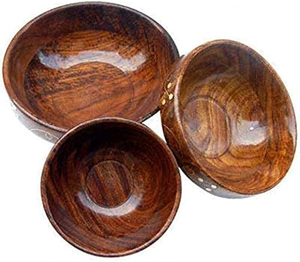 Bol en bois de qualité supérieure, fait main, assiette en bois décorative, idéal pour un cadeau de bienvenue, pour la maison, les restaurants, les hôtels, à prix raisonnable. - Product Image 5