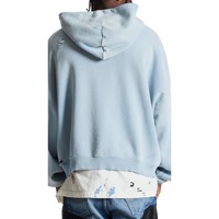 Hoodie d'hiver personnalisé en fibre de bambou de luxe, épais, avec impression en relief, qualité supérieure, style vieilli, vente en gros, ODM, couleur unie