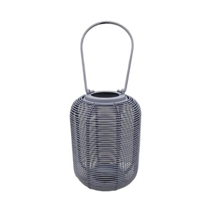 Linterna de vela de Metal de hierro decorativa hecha a mano con acabado gris para decoración de hogar y boda linterna colgante - Product Image 1