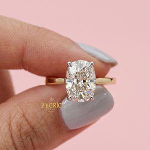 <b>Cushion</b> Cut Solitaire Engagement <b>Ring</b> in 10K Gold Minimalist Diamond <b>Wedding</b> <b>Ring</b> for Women - Product Image 5
