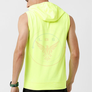 Nouveaux sweats à capuche sans manches tendance grande taille pour l'hiver, avec logo personnalisé, en mélange de coton et polaire, vêtements décontractés pour hommes - Product Image 3