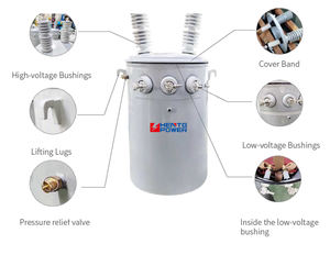 Transformador de Potencia Eléctrico de Alta Tensión de 25kVA-250kVA, D11 Monofásico, Montado en Poste, Bobinado de Aluminio, Refrigeración por Aceite, Toroidal, MV&HV - Product Image 5