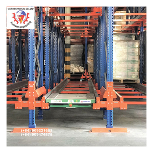 Vietnam's mechanical radio shuttle vehicle rack made of green steel, with automatic pallet <b>storage</b> system and support bars - Product Image 5
