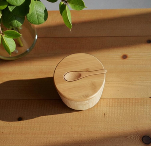 Boîte à sel et épices artisanale en bois avec couvercle, conteneur de rangement pour assaisonnements en bois naturel massif pour la cuisine, la salle à manger et la table - Product Image 5