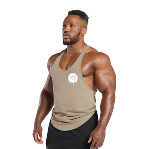 OME Service Débardeur Stringer de gymnastique de couleur unie pour hommes en coton Débardeur de fitness pour adultes - Product Image 3