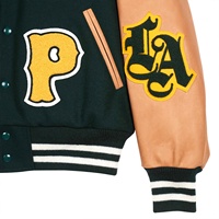 Veste d'hiver respirante et écologique en laine coupe-vent avec patchs chenille personnalisés style hip-hop vintage, très demandée, avec doublure en polaire