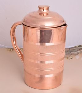 Pure handmade copper <b>jug</b> for storing <b>drinking</b> water in traditional Indian home kitchen use daily - Product Image 6