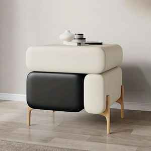 Mesita de noche moderna de madera maciza con 2 cajones Muebles de dormitorio duraderos ecológicos - Product Image 4