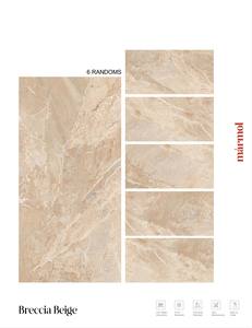 BRECCIA BEUGE Carreaux de porcelaine émaillée 600x1200mm Carrelage de sol antidérapant brillant de style européen moderne pour une utilisation intérieure Villas Solide - Product Image 3