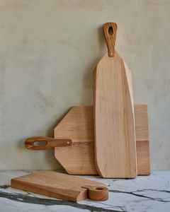 Planche à découper de cuisine en bois d'acacia massif avec poignée, plateau de service en bois épais, livraison gratuite aux États-Unis - Product Image 5