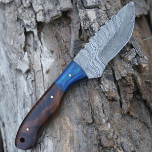 มีดล่าสัตว์ถังเหล็กดามัสกัสทำจากหนังทำมือสำหรับตั้งแคมป์ปรับแต่งได้6in - Product Image 5