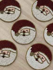 Posavasos de té con cuentas hechos a mano, diseño de Papá Noel, cuentas multicolores, decoración de mesa de Navidad, Idea de regalo única - Product Image 6