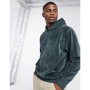 Sweat-shirt à capuche en velours uni tendance pour l'hiver et l'automne, unisexe, avec logo brodé, personnalisable, de haute qualité, pour homme - Product Image 3