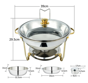 Ventas de fábrica hotel restaurante fiesta vajilla de cocina de acero inoxidable calentador olla caliente estufa de autoservicio con tapa - Product Image 6