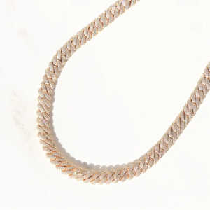 Cadena Cubana de Plata de Ley 925 Chapada en Oro con Moissanita Vintage, Joyería Elegante para Mujer, Material de Alta Calidad para Aniversario - Product Image 4