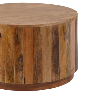 Mesa Auxiliar de Madera Maciza Tallada a Mano, Mesa de Entrada Rústica Moderna, Mesa Redonda Pequeña de Madera para Decoración del Hogar - Product Image 2
