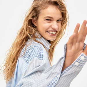 Camisa de manga larga con bolsillos delanteros y botones para mujer, ropa con Logo personalizado - Product Image 5