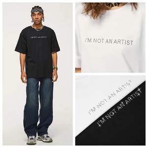 Camiseta de gran tamaño para hombre de Color liso al por mayor de fábrica 2025 verano impresión personalizada camiseta en blanco 100% algodón - Product Image 2