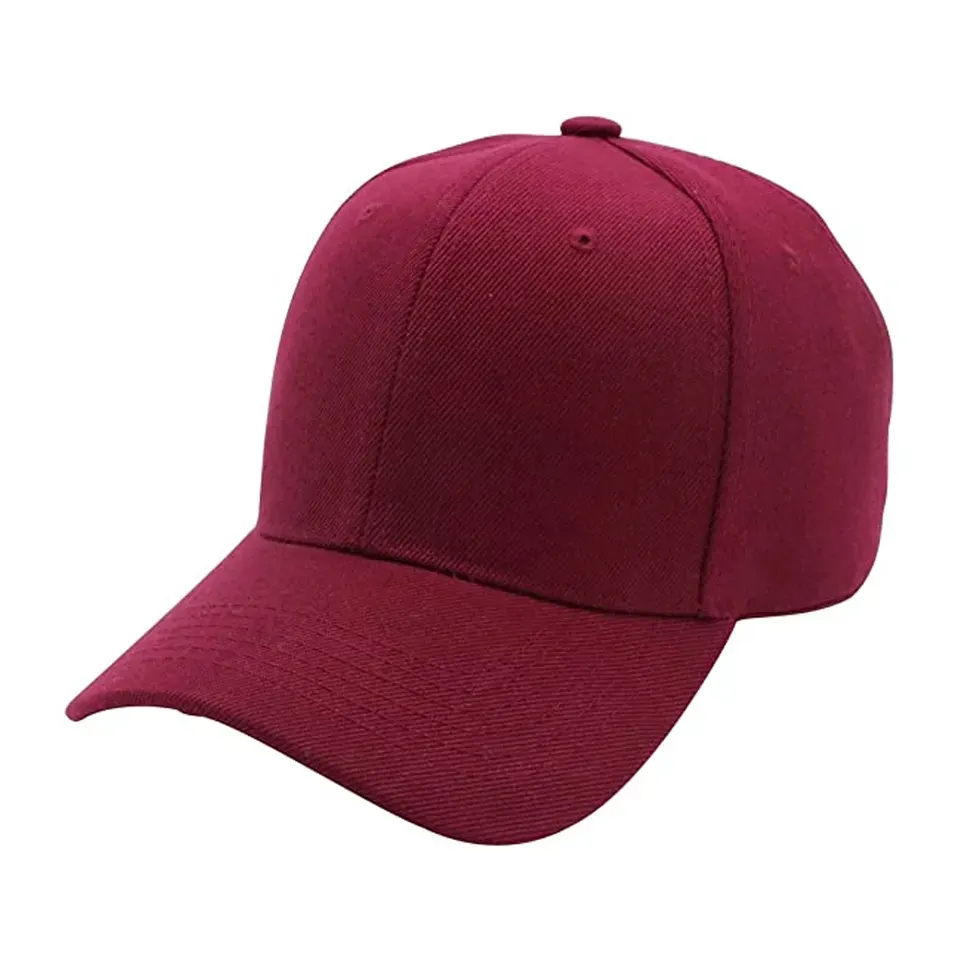 Llegada al por mayor gorras de béisbol de alta calidad gorra de béisbol ligera para hombres y mujeres en diferentes colores granate