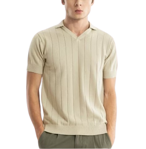เสื้อยืดแขนสั้นผู้ชายลายทางทรงปกติ ใส่สบาย ระบายอากาศได้ดี เหมาะสำหรับใส่ทุกวัน - Product Image 1