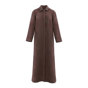 Parka d'hiver longue pour femme en fourrure de vison avec col brodé amovible et respirant - Product Image 1