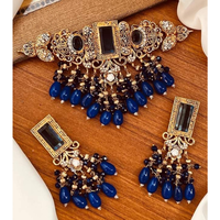 Collier ras de cou en or plaqué or de haute qualité avec perles et diamants Kundan, nouveau design, avec boucles d'oreilles, ensembles de bijoux de mariée traditionnels indiens