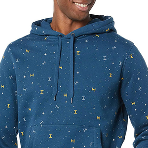 Sudadera con Capucha Azul Estampada Personalizada OEM para Hombre, con Bolsillo, Corte Regular, Manga Larga Informal, 100% Algodón French Terry, Ropa de Otoño - Product Image 2