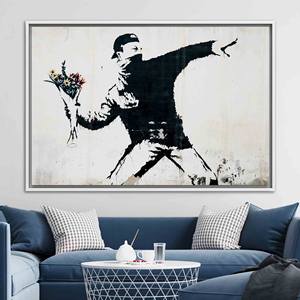 ภาพพิมพ์แคนวาสลายกราฟฟิตีอนาธิปไตย: ศิลปะติดผนังแนวสตรีทที่ได้รับแรงบันดาลใจจากแบงก์ซี่,1P:กรอบสีขาว - Product Image 1