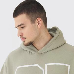 เสื้อมีฮู้ดผ้าฟลีซขนาดใหญ่สำหรับผู้ชาย, เสื้อมีฮู้ดแบบสวมหัวพิมพ์โลโก้ตามสั่ง - Product Image 4