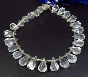 Cuentas de pepita de lágrima de cuarzo de hielo natural al por mayor 8-14mm gemas facetadas transparentes piedras preciosas sueltas de 8 hebras - Product Image 5