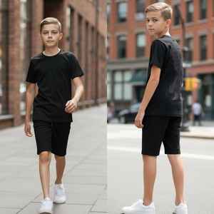 Ensemble de vêtements pour enfants personnalisé en deux pièces, survêtement en laine, haut et short, tenue décontractée pour garçons et filles, imprimé animal, 1-5 ans, printemps - Product Image 6