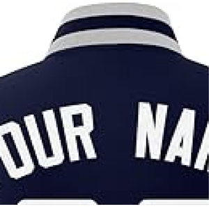 Veste varsity classique pour homme bleu marine et moutarde, style bomber traditionnel avec manches contrastées - Product Image 3