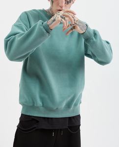 Sudadera con capucha extragrande con logotipo personalizado en blanco y de peso pesado, sudadera lisa de algodón con hombros caídos y cuello redondo para hombre, sudaderas con capucha estampadas unisex - Product Image 2