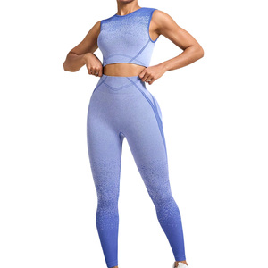 Vêtements de sport sur mesure pour femmes pour l'entraînement en cours d'exécution haute élastique respirant soutien-gorge court Leggings dentelle bouton décor solide Gym - Product Image 1