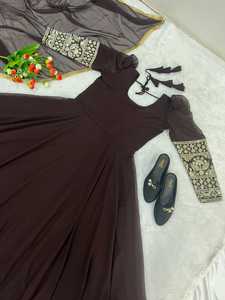 Georgette-vestido de trabajo de imitación bordado con Dupatta Ready To Wear, colección completa de estilo con manga de lujo, nuevo - Product Image 5