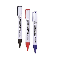 Lot de marqueurs pour tableau blanc, bleu, noir, rouge, 12 couleurs assorties, effaçables à sec et à l'eau, pointe ronde de 10 mm, effaçables, pour le bureau et l'école