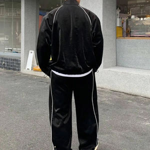 Conjunto Deportivo de Maternidad Personalizado, Ajustado, de Algodón, Chaqueta con Cremallera Bordada, Pantalones Deportivos, Conjunto Deportivo Cortavientos para Exteriores con Ribete Reflectante - Product Image 3