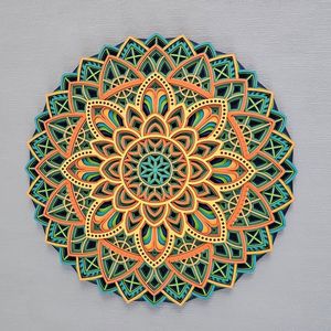 Décoration murale en MDF de style artisanal, mandala, idéale pour offrir en cadeau, décoration intérieure, espaces de méditation et thèmes culturels d'intérieur - Product Image 1