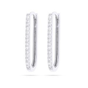 Round Diamond Hinged <b>Huggie</b> Hoop Earring For Her - Product Image 2