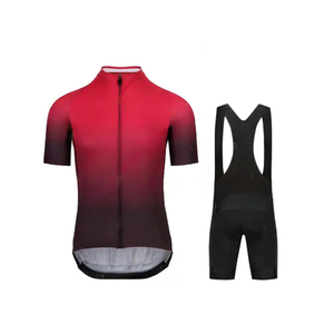 Logo personnalisé anti-transpiration spandex/coton unisexe short de cyclisme et maillot à manches ensemble avec cuissard à bretelles vente en gros uniformes de cyclisme - Product Image 5