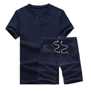 Conjunto de Camiseta y Pantalones Cortos Personalizados para Hombre, Ligeros y Cómodos, Directo de Fábrica, Camiseta de Verano con Estampado Urbano y Pantalones Cortos OEM - Product Image 1