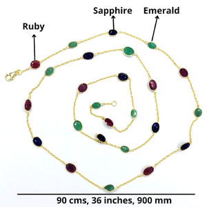 Collier à longue chaîne en argent sterling 925 à quantité minimale de commande basse fournisseur de bijoux en pierres précieuses multicolores pour femmes - Product Image 3