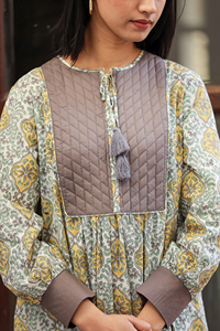 Vestido Casual de Algodón con Estampado de Bloques para Mujer, Fabricante Mayorista OEM, Proveedor de Ropa Femenina en India - Product Image 6