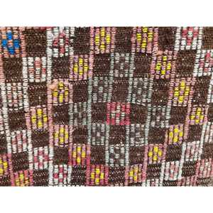 Turkish Vintage Rug 6.2x10.5 ft, Kilim <b>Brown</b> Floral <b>Wool</b> Rug - Product Image 5