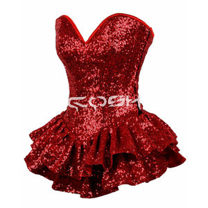 Vestido Corsé de Lentejuelas Plateadas para Moda y Discoteca |   Pedidos personalizados al por mayor disponibles - Product Image 3