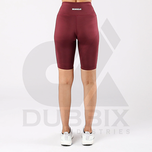 Short motard personnalisable avec logo autocollant 100% polyester respirant coupe droite couleur unique motif design short pour femme - Product Image 4