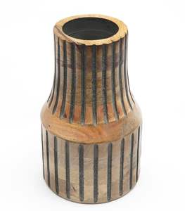 Vase à fleurs en bois de style ferme moderne, éco-responsable, transparent et glacé, prix de gros pour les magasins de détail et l'exportation - Product Image 2