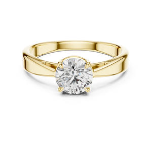 Bague de fiançailles avec diamant rond de 1 carat cultivé en laboratoire en or rose blanc jaune 14 carats-Style tendance - Product Image 1